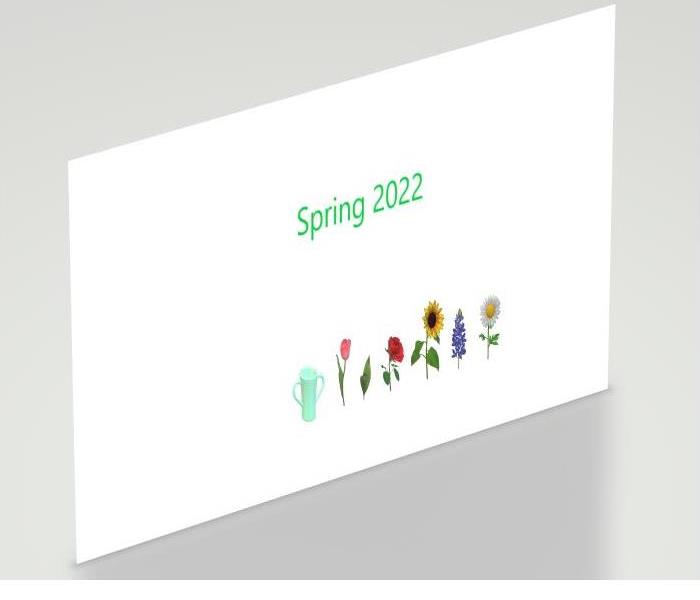 flowers, pot, wording Spring 2022