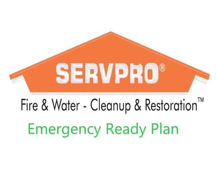 SERVPRO logo,   wording in green Emergency Ready Plan